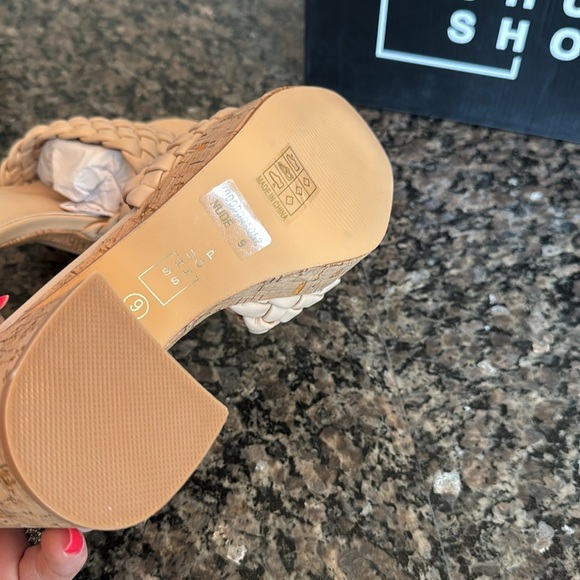 ShuShop Women's Tan Woven Cork Platform Heels NWT 9 - Picture 12 of 14